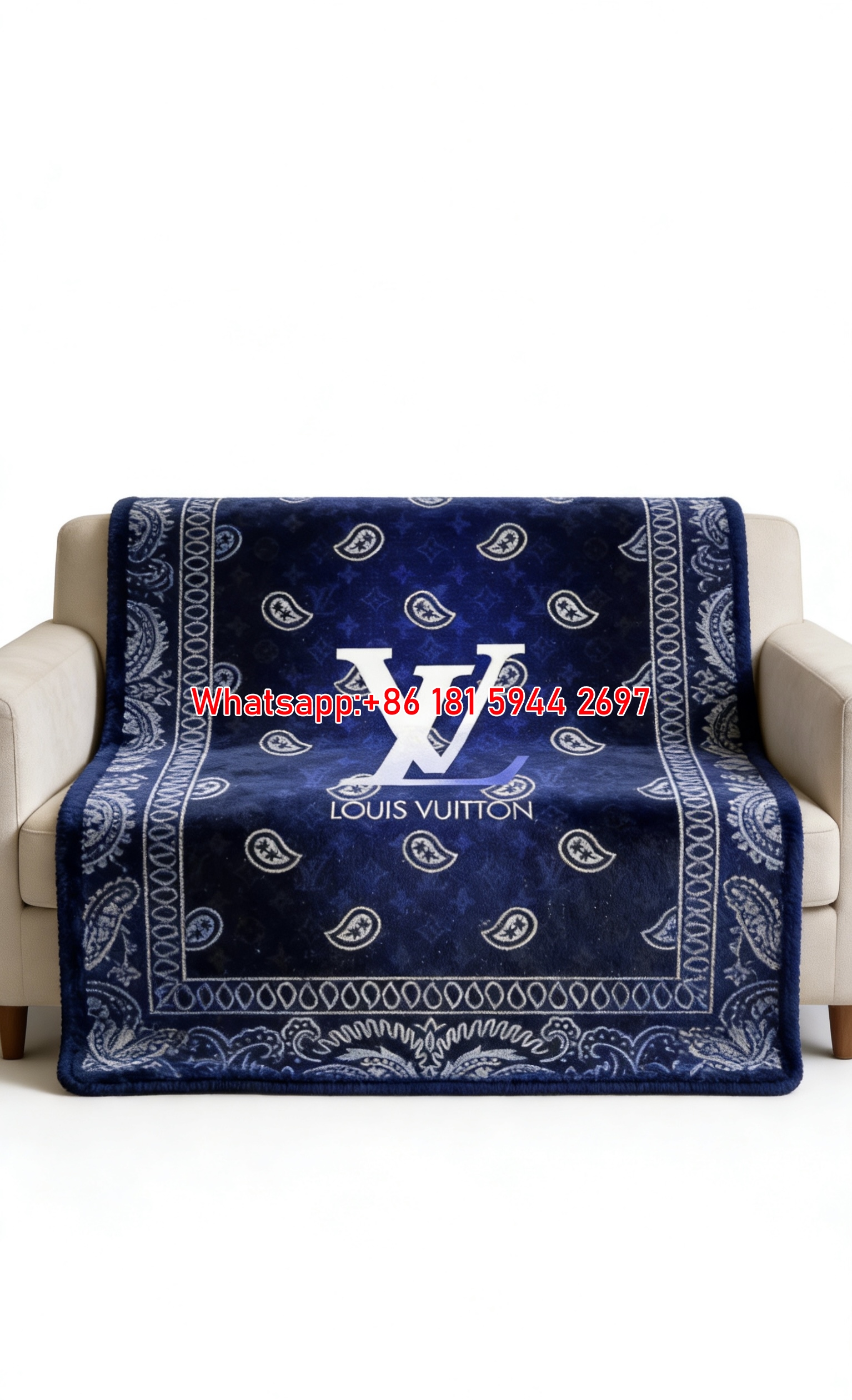 Blue Paisley LV Blanket IMG_3155